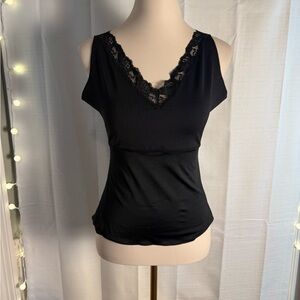 SPANX by Sara Blakey Black Top with Lace Detail